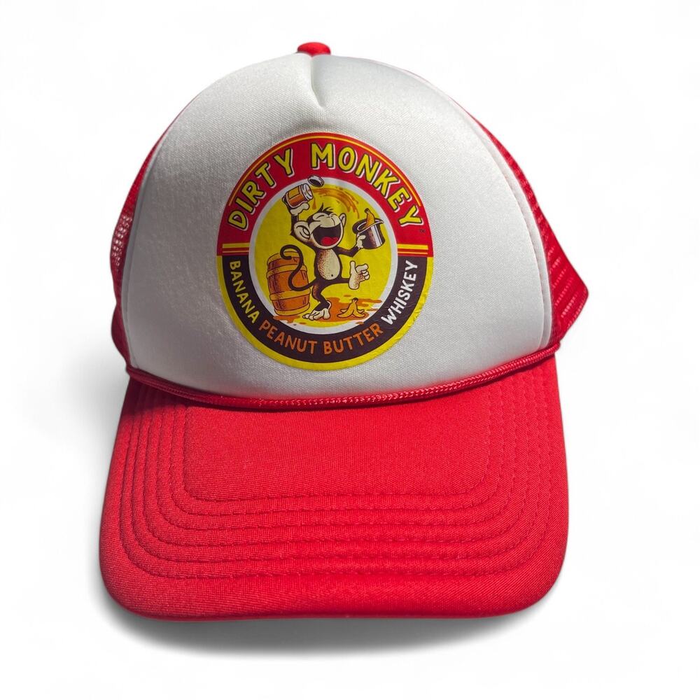 Dirty Monkey Banana Peanut Butter Whiskey Mesh Snapback Trucker Hat Bartender